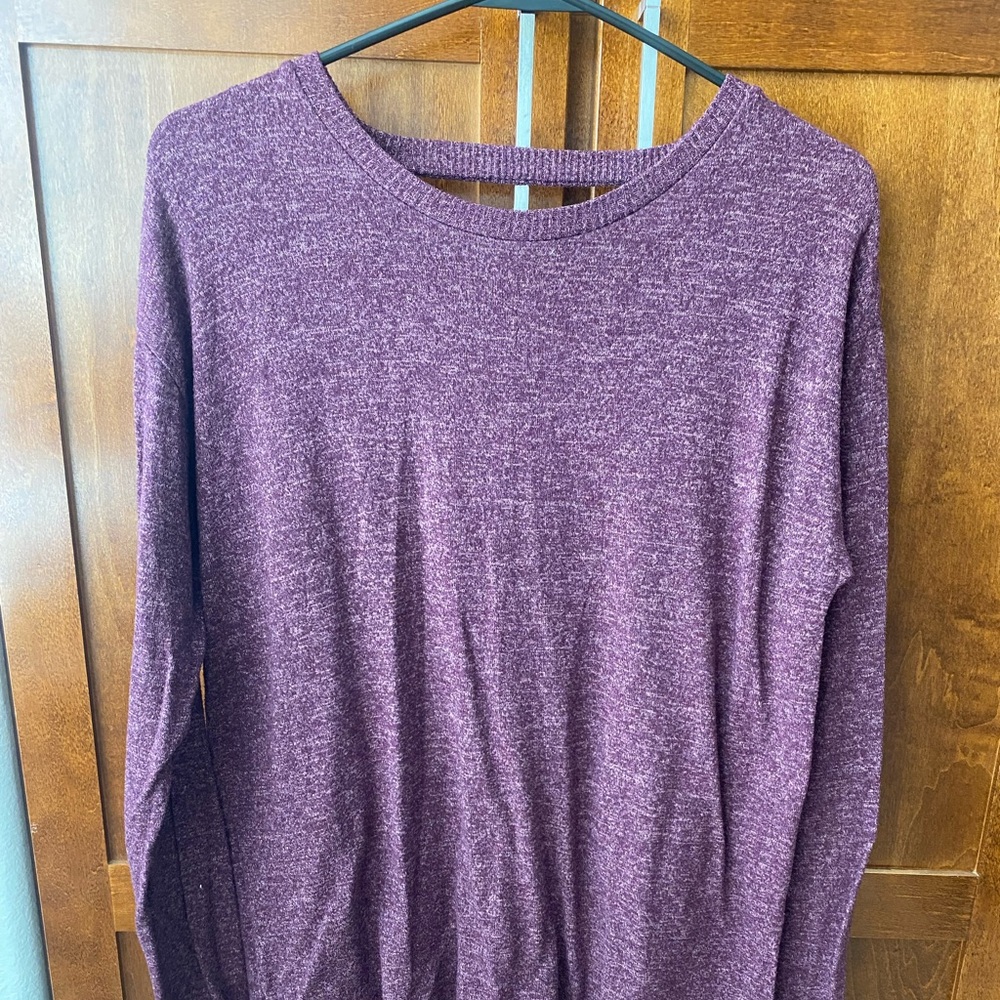American Eagle Soft and Sexy Plush Long Sleeve Maroon Top